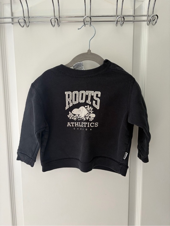Roots Other - Roots Black Kids 'Roots Athletics' Logo Pullover Hoodie